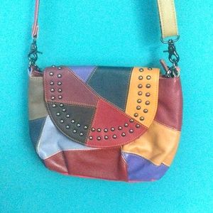 Leather patchwork style purse